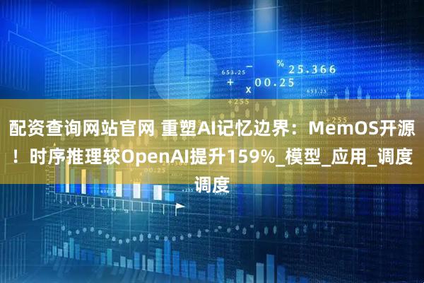 配资查询网站官网 重塑AI记忆边界：MemOS开源！时序推理较OpenAI提升159%_模型_应用_调度